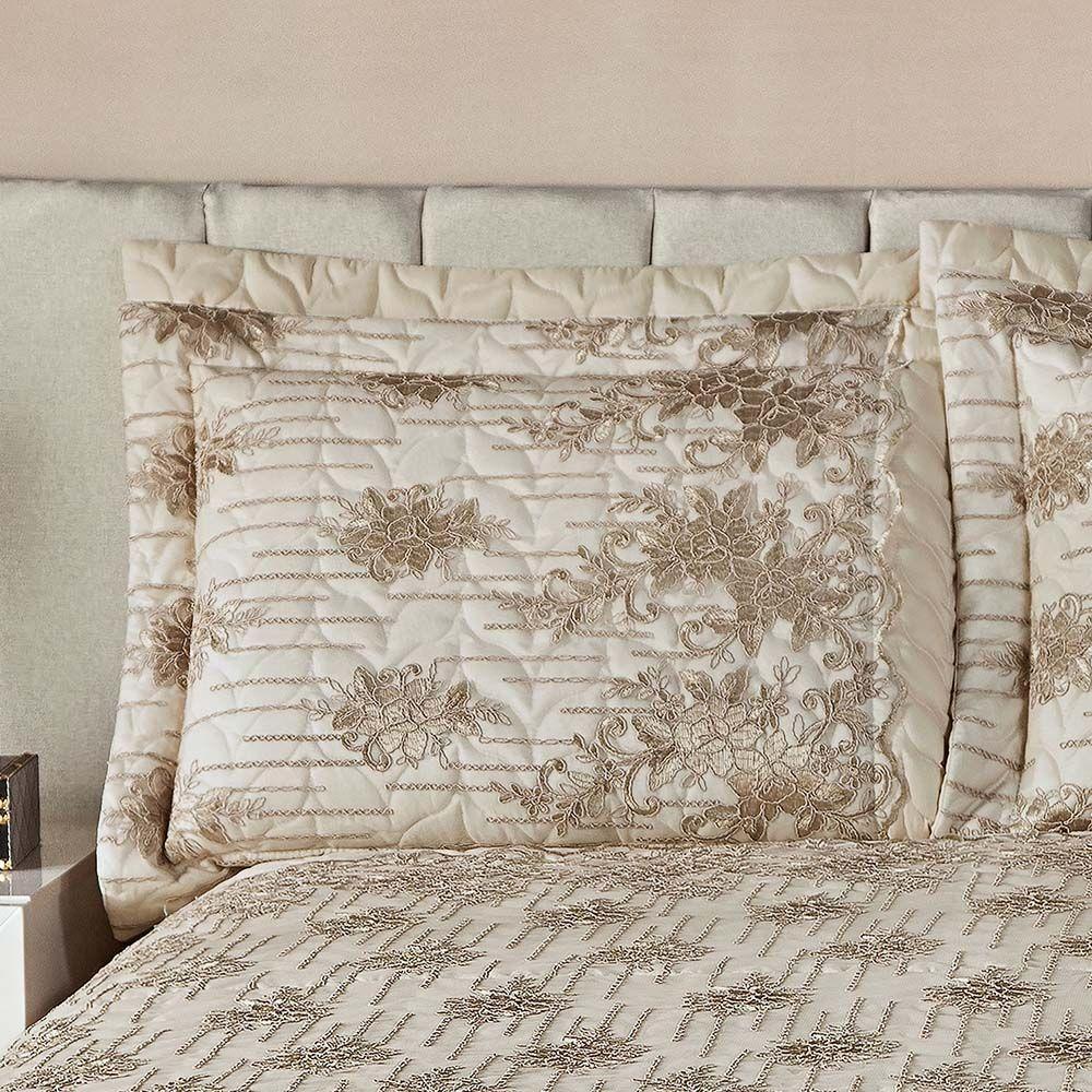 Kit Cobre Leito Toscano Micropercal Dupla Face King 05 Peças - Bege - 3