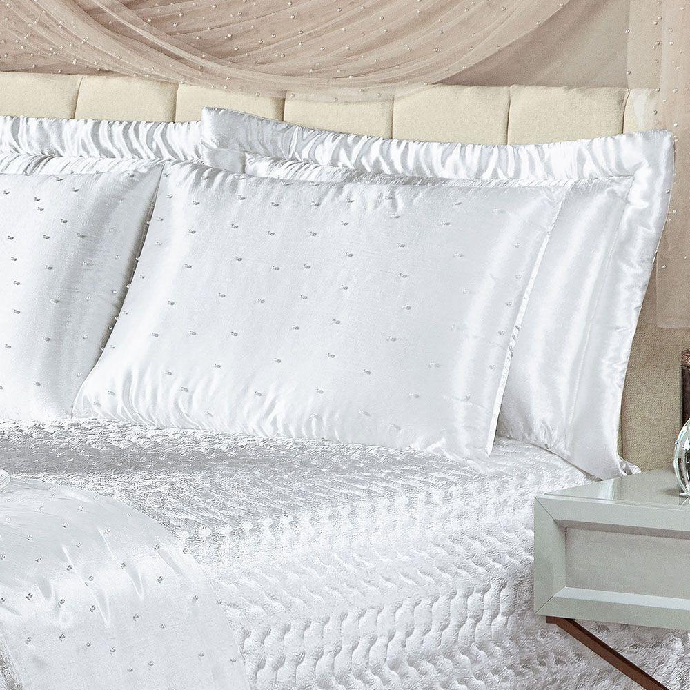 Kit Cobre Leito Lua De Mel Cetim Liso Queen 10 Peças - Branco - 2