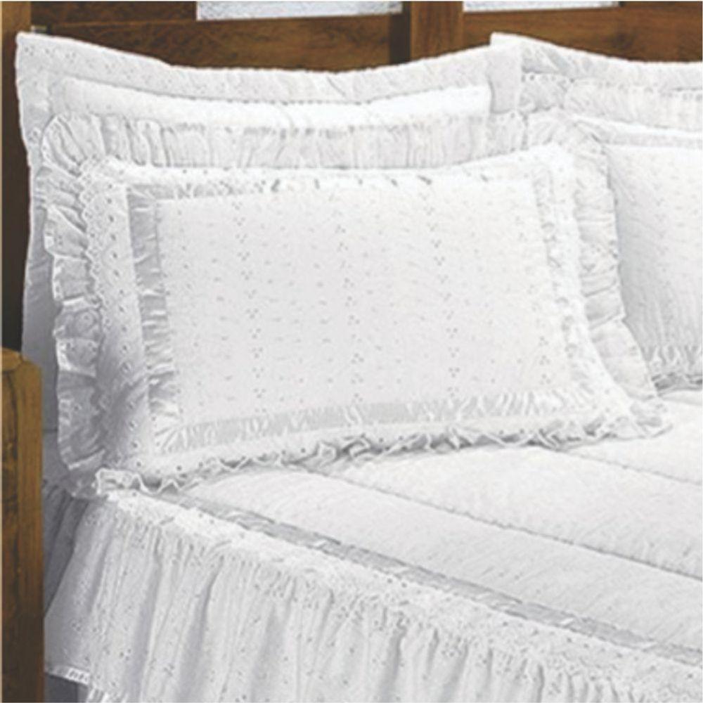 Colcha Sedução Lese Solteiro Com Babado Duplo 04 Peças - Branca - 3