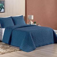 Cobre Leito Prático King Dupla Face 3 Peças - Marinho - 1