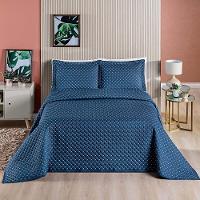 Cobre Leito Prático King Dupla Face 3 Peças - Marinho - 2