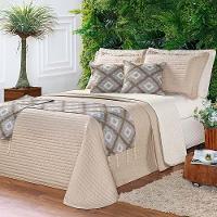 Kit Cobre Leito Royale Micropercal Dupla Face King 08 Peças - Bege - 1