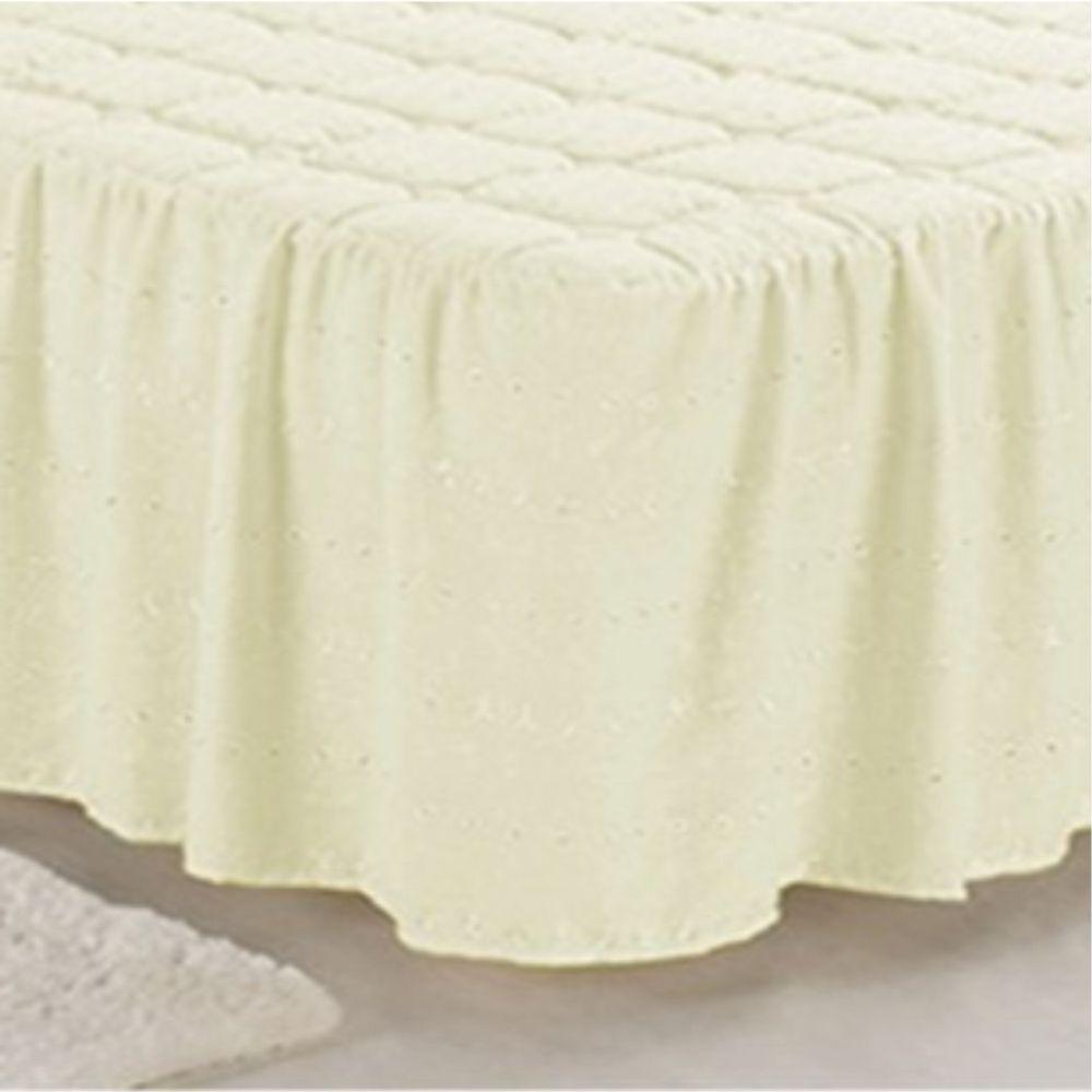 Colcha Fenix Lese Solteiro Com Babado 03 Peças - Palha - 2