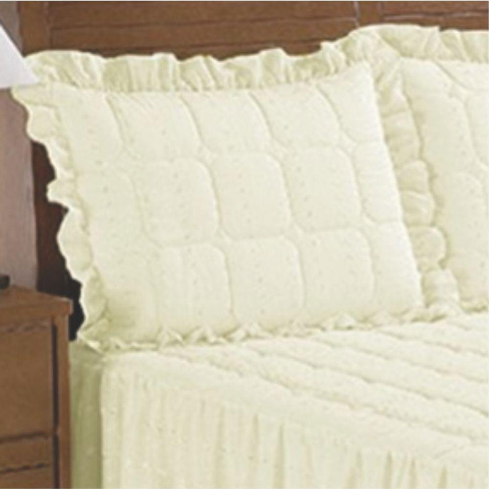 Colcha Fenix Lese Solteiro Com Babado 03 Peças - Palha - 3