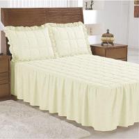 Colcha Fenix Lese Solteiro Com Babado 03 Peças - Palha - 1