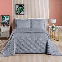 Cobre Leito Prático Queen Dupla Face 3 Peças - Cinza - 3