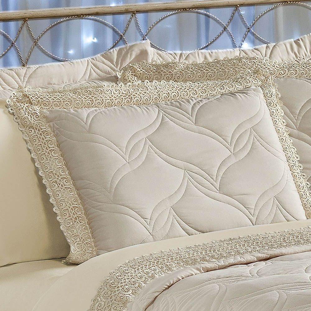 Kit Cobre Leito Queen Renascence Micropercal 07 Peças - Bege - 3