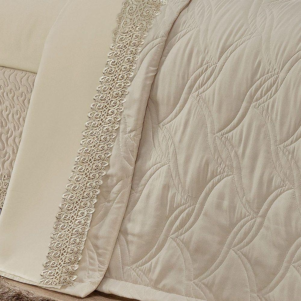 Kit Cobre Leito King Renascence Micropercal 07 Peças - Bege - 2