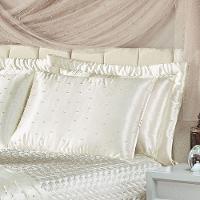 Kit Cobre Leito Lua De Mel Cetim Liso King 10 Peças - Palha - 3