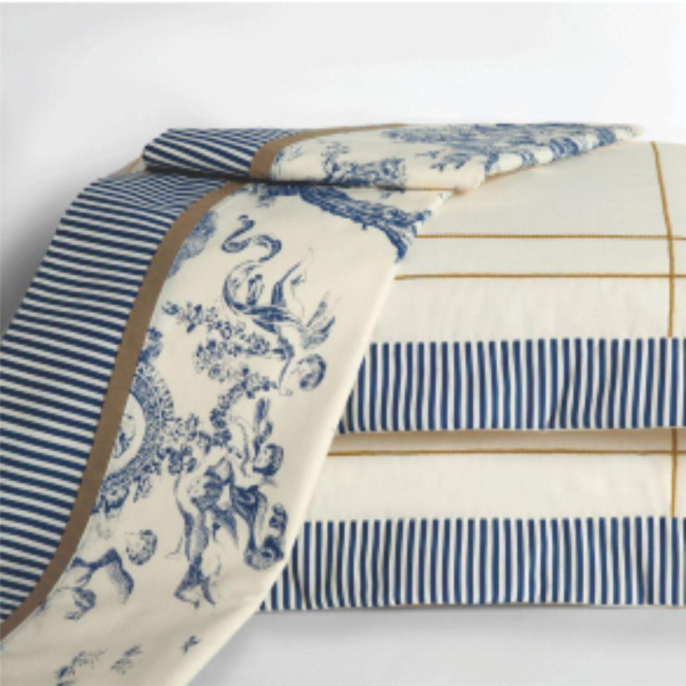 Kit Edredom - Cobre Leito - Lençol Barroco Queen 10 Peças 180 Fios - - 2