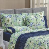 Cobre Leito Queen Casa Show 3 Peças Flower - 100% Brasileiro