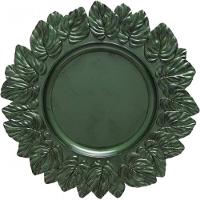 Sousplat Patinado Garden Leaf Premium Verde 35cm Lyor - 1