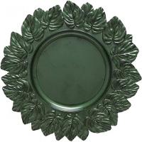 Sousplat Patinado Garden Leaf Premium Verde 35cm Lyor - 2