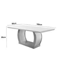 Mesa Para Sala De Jantar 180cm Milena Em Mdf E Vidro Off White/ Imbuia/ Serig. Off - 3