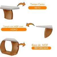 Mesa Para Sala De Jantar 180cm Milena Em Mdf E Vidro Off White/ Imbuia/ Serig. Off