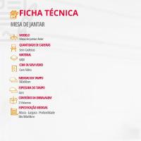 Mesa Aster 180cm Com Tampo Em Mdf E Vidro Canto Copo Off White/ Imbuia/ Serig. Off - 3