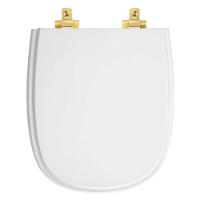 Tampa De Vaso Com Fechamento Lento Sabatini Branco Para Louça Icasa Com Ferragem Dourada - 1
