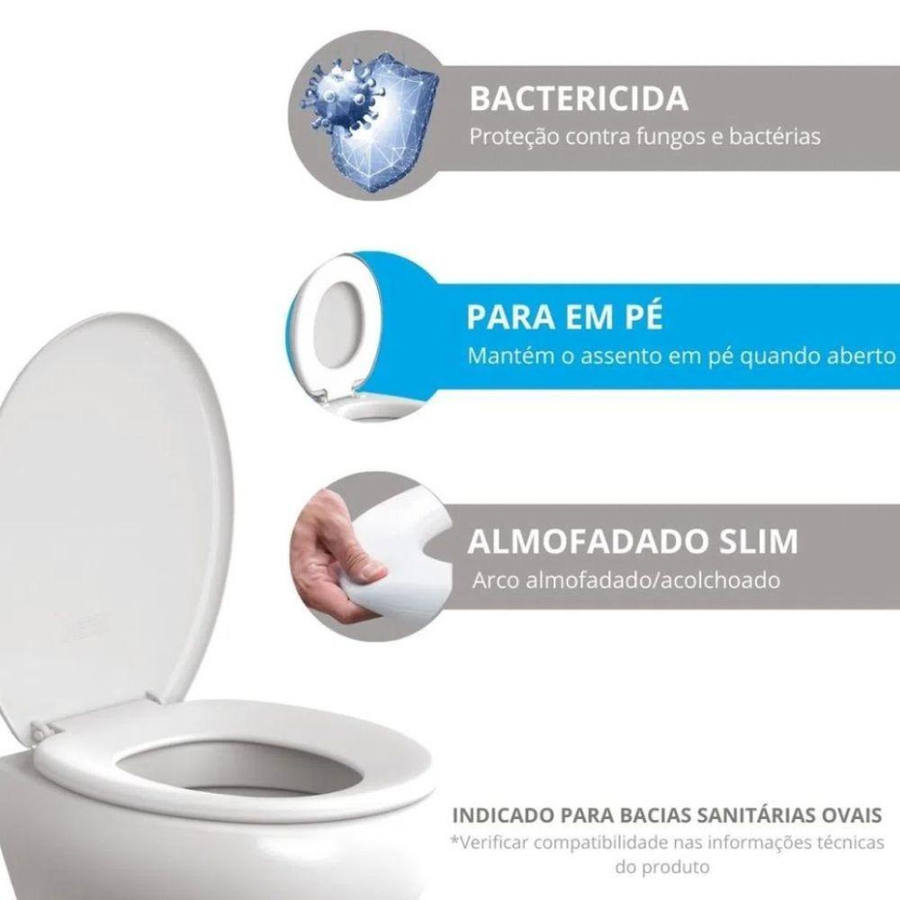 Assento Sanitário Almofadado Slim - Astra Branco - 2