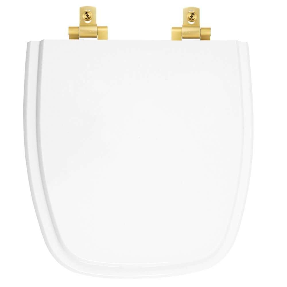 Tampa De Vaso Com Fechamento Lento City Branco Para Louça Celite Com Ferragem Dourada - 1