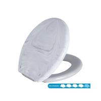 Assento Almofadado Oval Marmorizado - Astra Branco Marmorizado - 5