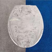 Assento Almofadado Oval Marmorizado - Astra Branco Marmorizado - 7