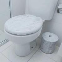 Assento Almofadado Oval Marmorizado - Astra Branco Marmorizado - 9