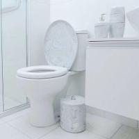 Assento Almofadado Oval Marmorizado - Astra Branco Marmorizado - 10