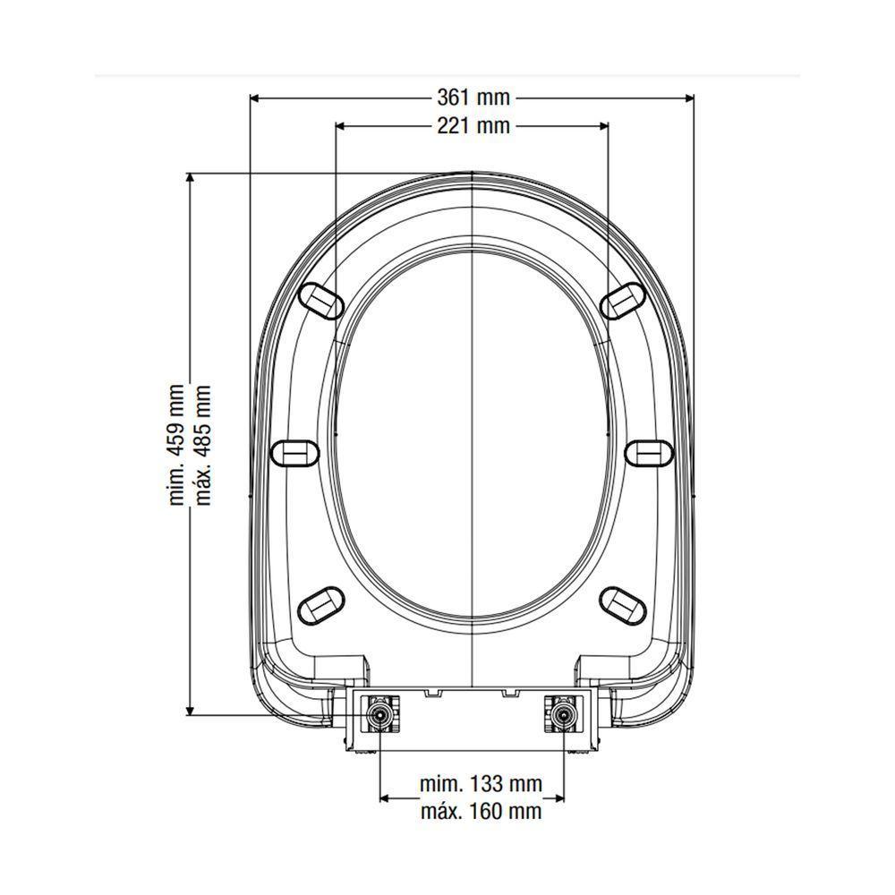 Assento Sanitário Censi Carrara Soft Close Branco - 3