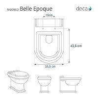 Tampa De Vaso Mdf Com Amortecedor Belle Epoque Branco Para Bacia Deca Com Ferragem Dourada