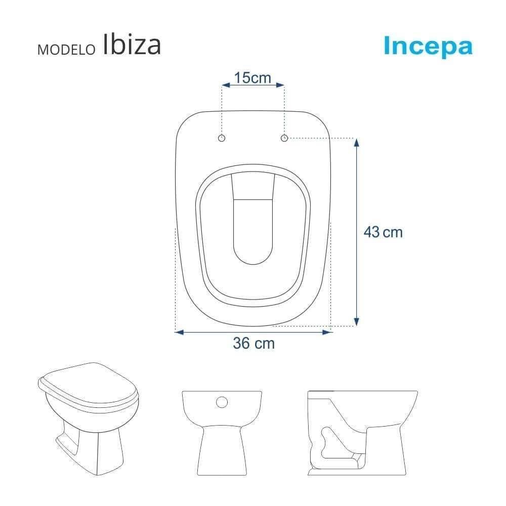 Tampa De Vaso Mdf Com Amortecedor Ibiza Branco Para Bacia Incepa Com Ferragem Dourada - 4