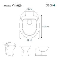 Tampa De Vaso Com Fechamento Lento Village Branco Para Louça Deca Com Ferragem Dourada