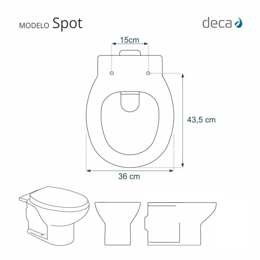 Assento Sanitário Spot Branco Para Vaso Deca - 1