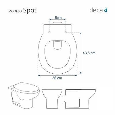 Assento Sanitário Spot Branco Para Vaso Deca