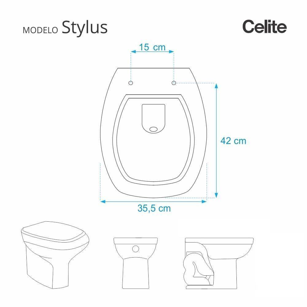 Assento Sanitário Stylus Branco Para Vaso Celite - 4