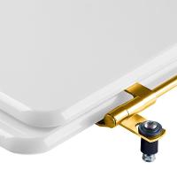 Assento Sanitário Poliester Branco Com Ferragem Dourada - 3