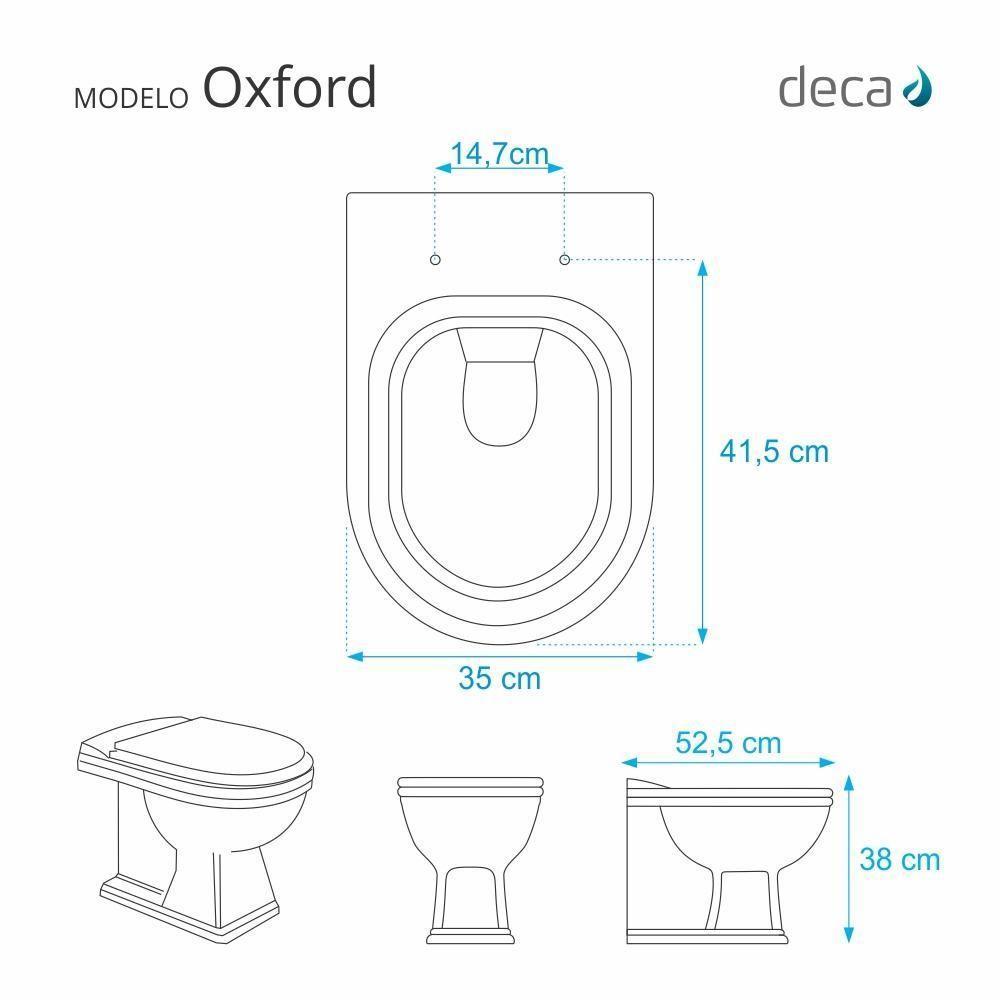 Assento Sanitario Poliester Oxford Branco Para Vaso Deca - 5