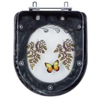 Assento Sanitario Poliester Borboleta Preto Para Vaso Icasa - 1