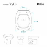 Tampa De Vaso Poliester Stylus Branco Para Bacia Celite