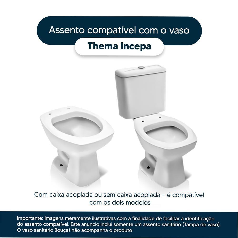 Tampa De Vaso Com Amortecedor Thema Preto Para Bacia Incepa - 5