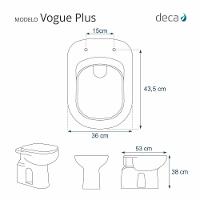 Assento Sanitário Poliéster Vogue Plus Branco Para Vaso Deca P5 - 5