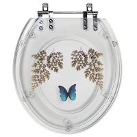 Tampa De Vaso Acrílico Transparente Com Borboleta Azul - 1