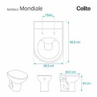 Assento Sanitário Mondiale Cinza Claro Para Vaso Celite - 1