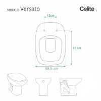 Assento Sanitário Poliéster Versato Branco Para Vaso Celite - 4