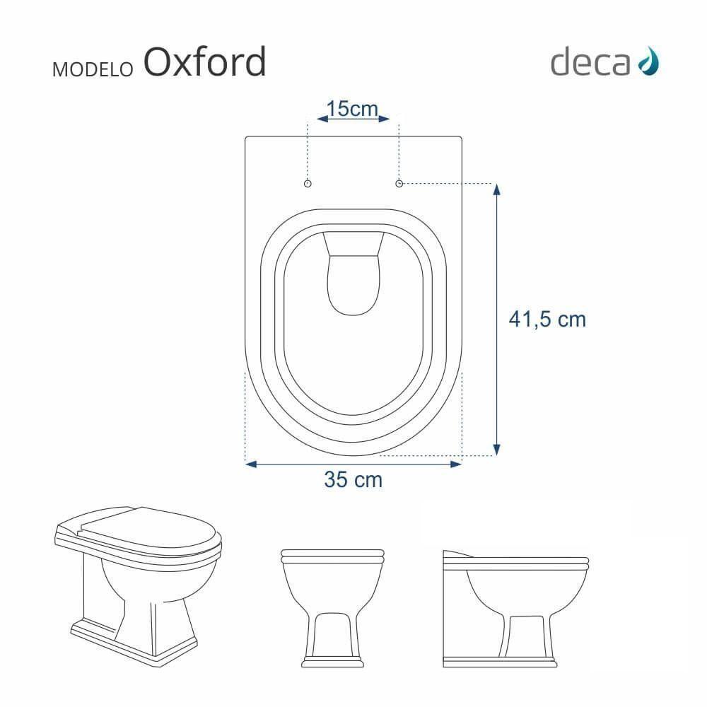 Assento Sanitário Em Mdf Oxford Branco Para Bacia Deca - 5