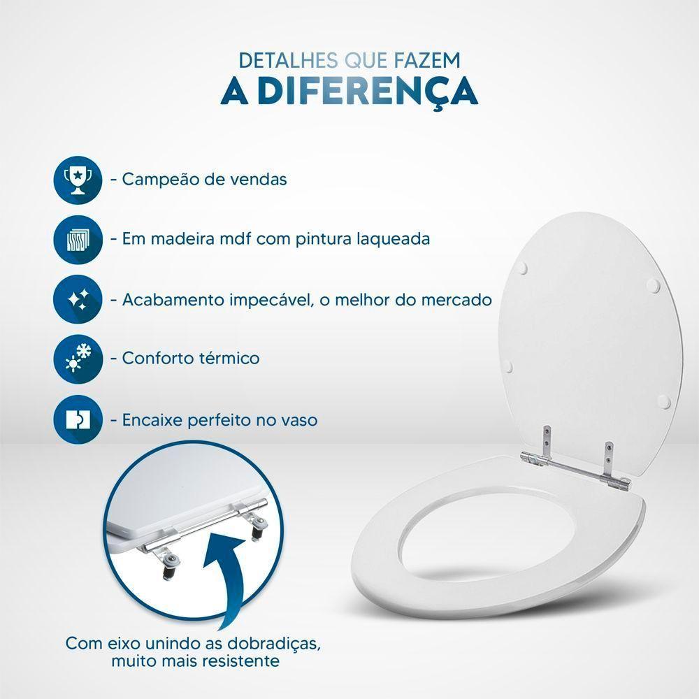 Assento Sanitário Angra Preto Para Vaso Ideal Standard - 6