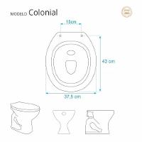 Tampa De Vaso Em Mdf Colonial Branco Para Bacia Hervy - 5