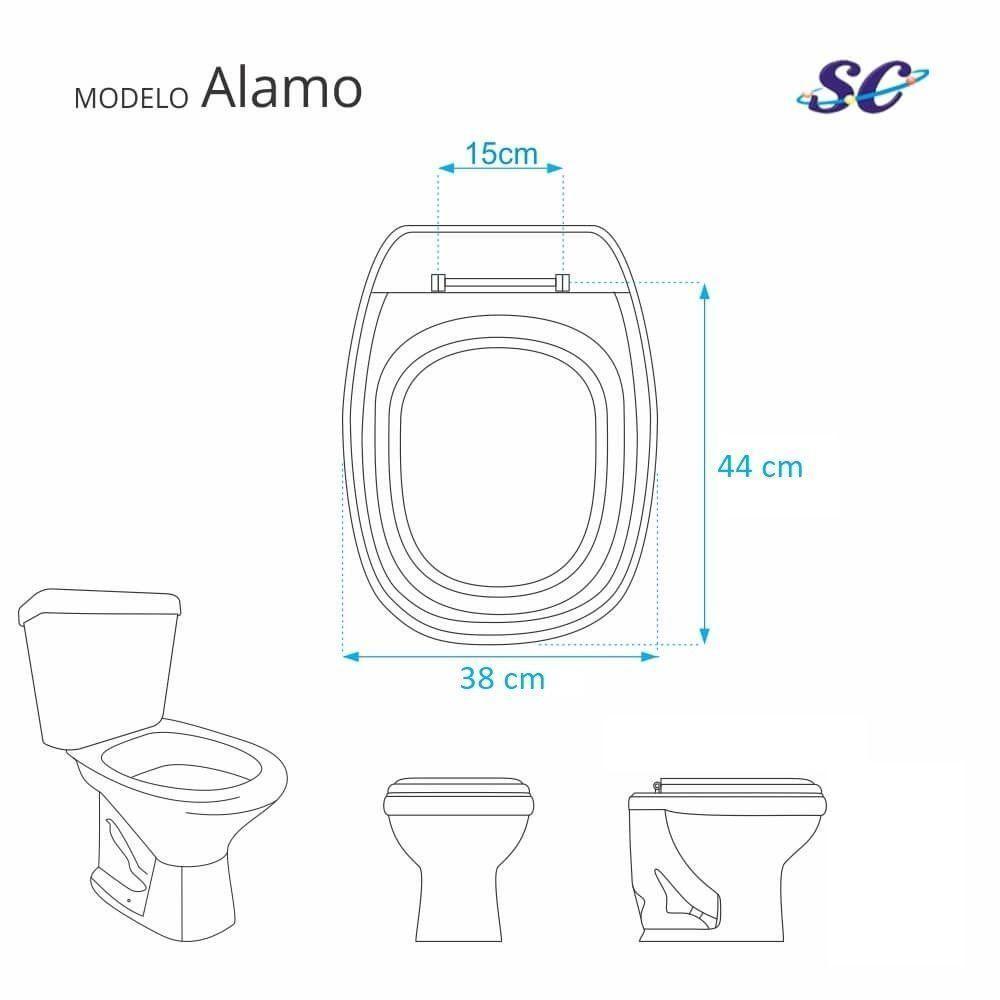 Assento Sanitário Em Mdf Alamo Branco Para Bacia Santa Clara - 5