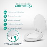 Assento Sanitário Acrílico Ravena Branco Para Vaso Deca - 9