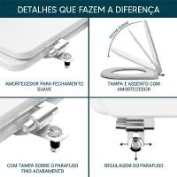 Assento Sanitário Fechamento Lento Smart Noite Preto Fosco