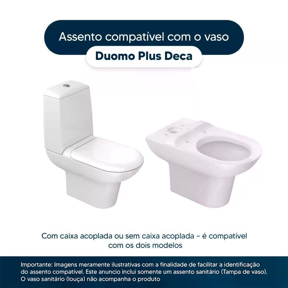 Assento Sanitário Poliéster Duomo Plus Amendoa Para Vaso - 5